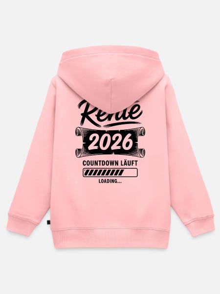 Rente Countdown Läuft - Kinder Premium Organic Zip Hoodie - Rosa