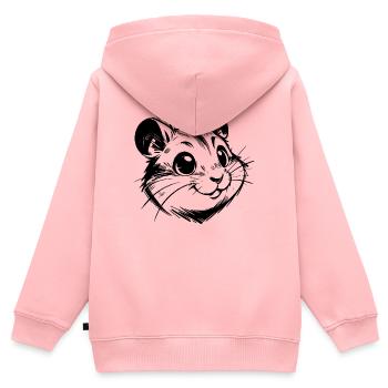 Knuffiger Hamster mit fröhlichen lebhaften Augen - Kinder Premium Organic Zip Hoodie - Rosa - Hinten - AI Model Kid Female (0cm)