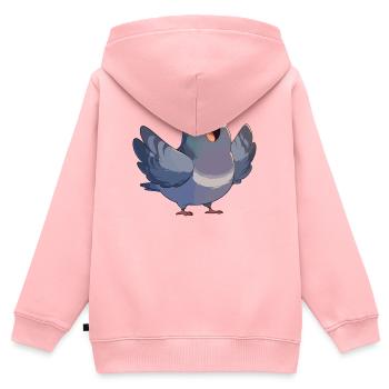 Tauben Taube - Kinder Premium Organic Zip Hoodie - Rosa - Hinten - AI Model Kid Female (0cm)
