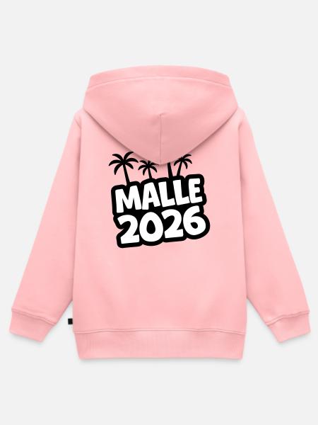 Malle 2026 - Kinder Premium Organic Zip Hoodie - Rosa