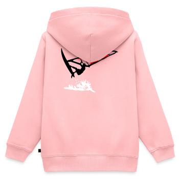 Windsurfing - Kinder Premium Organic Zip Hoodie - Rosa - Hinten - AI Model Kid Female (0cm)