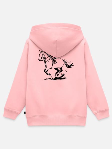 Pferde T-shirt Geschenk Reiter  - Kinder Premium Organic Zip Hoodie - Rosa