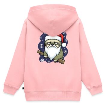 Lustiger Weihnachts Faultier Santa Grumpy - Sweat Premium à capuche zippé enfant bio - rose - Dos - AI Model Kid Female (0cm)