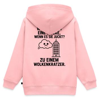 wolke kratzen kinderwitz - Kinder Premium Organic Zip Hoodie - Rosa - Hinten - AI Model Kid Female (0cm)