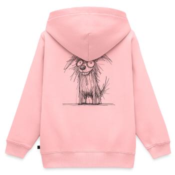 Chien Louche - Sweat Premium à capuche zippé enfant bio - rose - Dos - AI Model Kid Female (0cm)