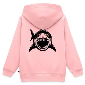 Weißer Hai Shark Attack Angriff  - Kinder Premium Organic Zip Hoodie - Rosa - Hinten - AI Model Kid Female (0cm)