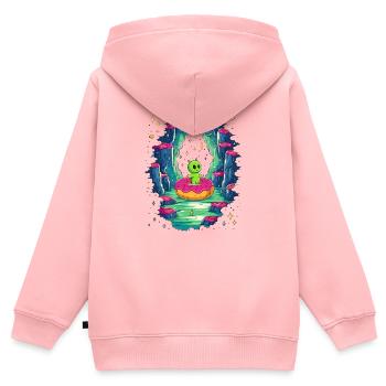 La grotte des beignets extraterrestres - Sweat Premium à capuche zippé enfant bio - rose - Dos - AI Model Kid Female (0cm)