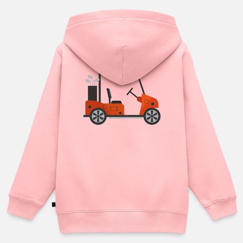 Voiturettes de golf - Sweat Premium à capuche zippé enfant bio - rose