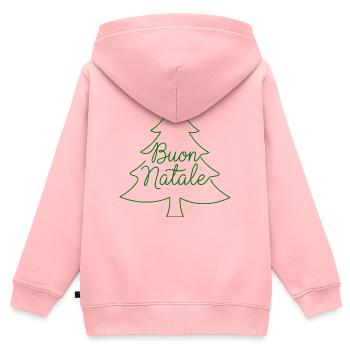 Buon Natale Tannenbaum Weihnachtsdesign - Kinder Premium Organic Zip Hoodie - Rosa - Hinten - AI Model Kid Female (0cm)