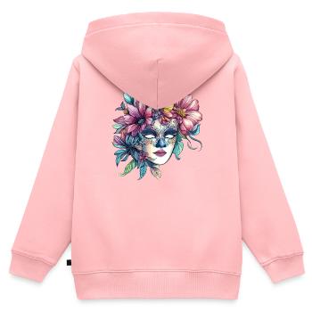 Floral mask in masquerade ball style - Kids Premium Organic Zip-up Hoodie - rose - Back - AI Model Kid Female (0cm)
