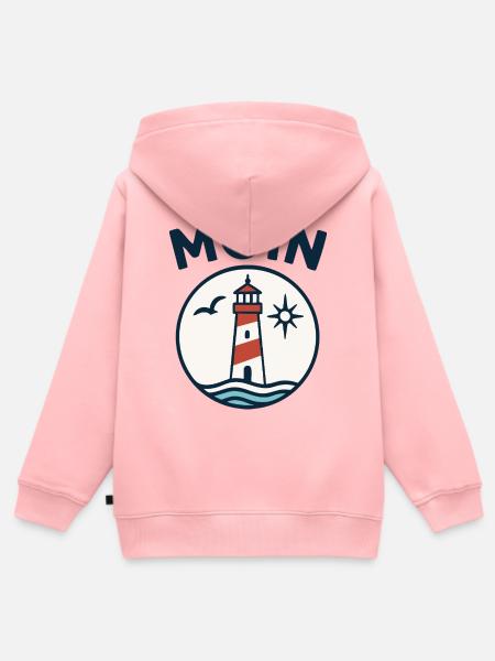 Leuchtturm am Meer Küstenmotiv - Kinder Premium Organic Zip Hoodie - Rosa
