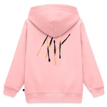 Abgebrannte Streichhölzer in schlichter Anordnung - Kinder Premium Organic Zip Hoodie - Rosa - Hinten - AI Model Kid Female (0cm)