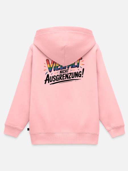 Vielfalt statt Ausgrenzung - Cool Pride Logo - Kinder Premium Organic Zip Hoodie - Rosa