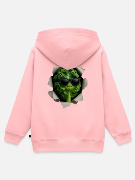Grünkohl - Kinder Premium Organic Zip Hoodie - Rosa