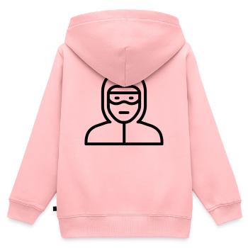 Hacker - Kinder Premium Organic Zip Hoodie - Rosa - Hinten - AI Model Kid Female (0cm)