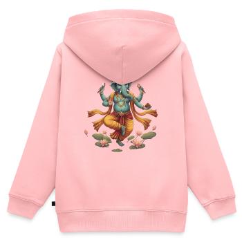 Ganesha im Lotusfluss - Kinder Premium Organic Zip Hoodie - Rosa - Hinten - AI Model Kid Female (0cm)