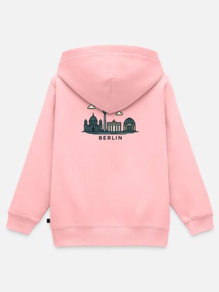 Berliner Skyline  - Kinder Premium Organic Zip Hoodie - Rosa