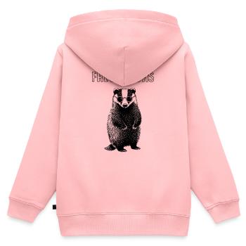 Frechdachs - Kinder Premium Organic Zip Hoodie - Rosa - Hinten - AI Model Kid Female (0cm)