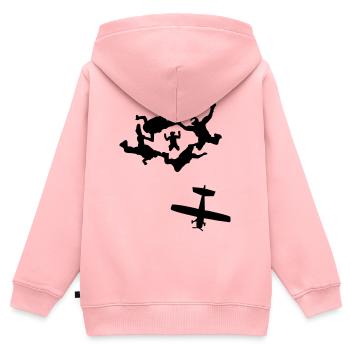 parachutisme - Sweat Premium à capuche zippé enfant bio - rose - Dos - AI Model Kid Female (0cm)