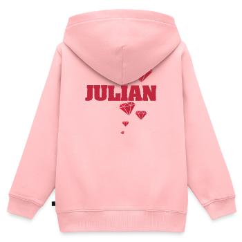 Geschenk für Julian - Kinder Premium Organic Zip Hoodie - Rosa - Hinten - AI Model Kid Female (0cm)
