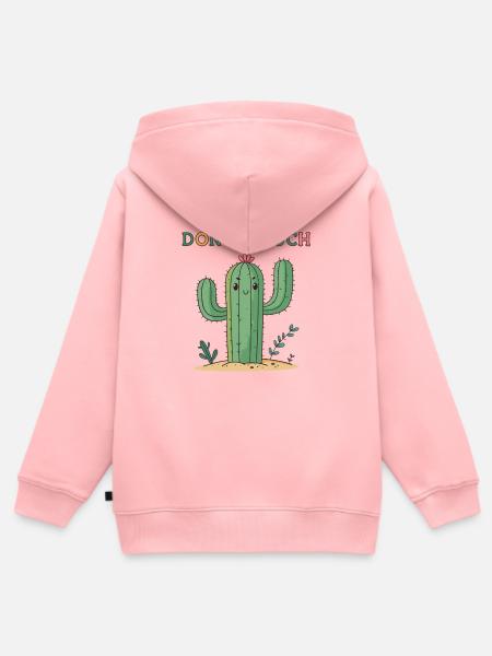 Lustiger Kaktus Nicht anfassen - Kinder Premium Organic Zip Hoodie - Rosa