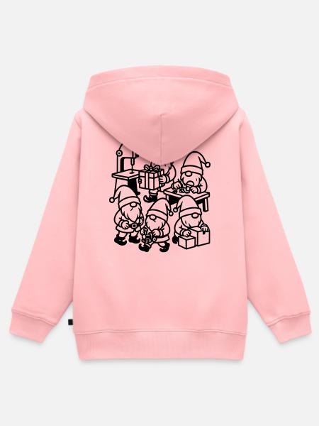 wichtel bei der fleißigen arbeit - Kinder Premium Organic Zip Hoodie - Rosa