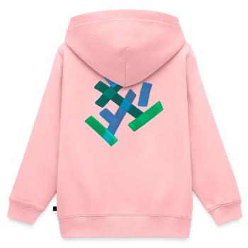 Abstrakt - Kinder Premium Organic Zip Hoodie - Rosa - Hinten - AI Model Kid Female (0cm)
