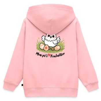 Mein kleiner Hühnerstall - Kinder Premium Organic Zip Hoodie - Rosa - Hinten - AI Model Kid Female (0cm)