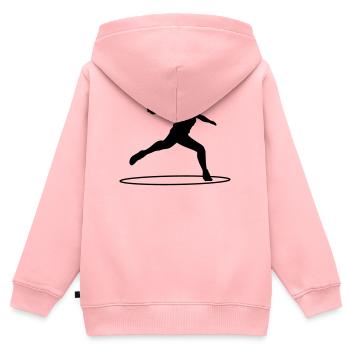 Lanceur de disque - Sweat Premium à capuche zippé enfant bio - rose - Dos - AI Model Kid Female (0cm)