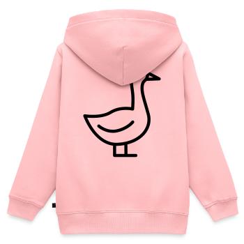 Gans - Kinder Premium Organic Zip Hoodie - Rosa - Hinten - AI Model Kid Female (0cm)