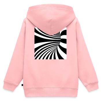 Hypnotische Schwarzweißwellen - Kinder Premium Organic Zip Hoodie - Rosa - Hinten - AI Model Kid Female (0cm)
