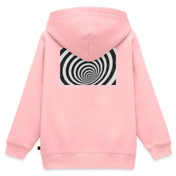 Hypnotische schwarz-weiße Spirale - Kinder Premium Organic Zip Hoodie - Rosa - Hinten - AI Model Kid Female (0cm)