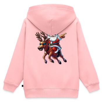cooler Weihnachtsmann und Rentier :) - Kinder Premium Organic Zip Hoodie - Rosa - Hinten - AI Model Kid Female (0cm)
