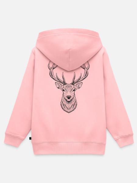 Hirsch - Kinder Premium Organic Zip Hoodie - Rosa