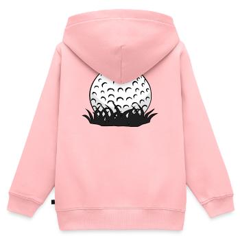 Balle de golf - Sweat Premium à capuche zippé enfant bio - rose - Dos - AI Model Kid Female (0cm)