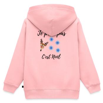 Santa Reindeer T-shirt - Kinder Premium Organic Zip Hoodie - Rosa - Hinten - AI Model Kid Female (0cm)