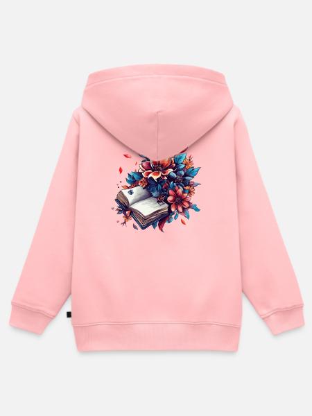 Blütenlese Buchzauber - Kinder Premium Organic Zip Hoodie - Rosa