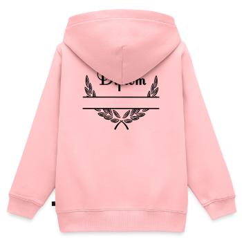 Diplom – Namensraum - Kinder Premium Organic Zip Hoodie - Rosa - Hinten - AI Model Kid Female (0cm)