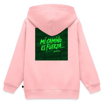 Mein Weg ist Stärke - Kinder Premium Organic Zip Hoodie - Rosa - Hinten - AI Model Kid Female (0cm)