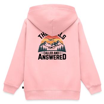 Les températures du planeur appellent, je réponds – planage - Sweat Premium à capuche zippé enfant bio - rose - Dos - AI Model Kid Female (0cm)