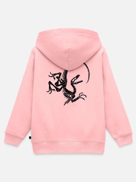 Raptorskelett - Kinder Premium Organic Zip Hoodie - Rosa
