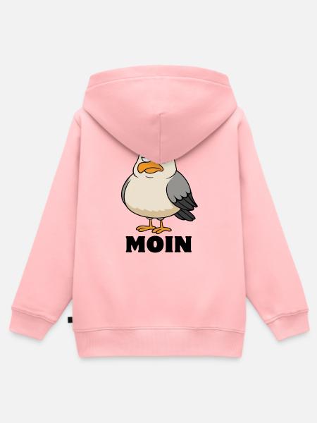 Möwe - Moin - Nordsee - Geschenk - Kinder Premium Organic Zip Hoodie - Rosa