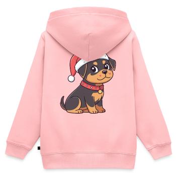 Welpen-Weihnachtszeichentrick - Kinder Premium Organic Zip Hoodie - Rosa - Hinten - AI Model Kid Female (0cm)