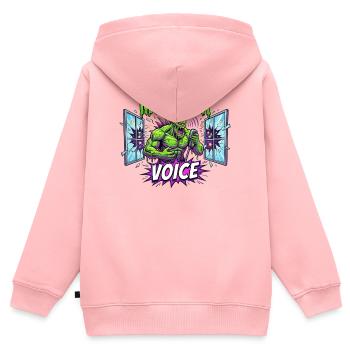 Rocker Voix Monstrueuse - Sweat Premium à capuche zippé enfant bio - rose - Dos - AI Model Kid Female (0cm)