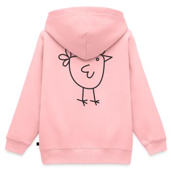 Huhn in Strichzeichnung - Kinder Premium Organic Zip Hoodie - Rosa - Hinten - AI Model Kid Female (0cm)
