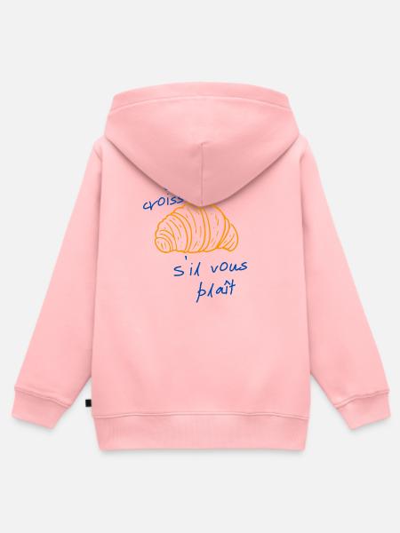 Ein Croissant bitte - Kinder Premium Organic Zip Hoodie - Rosa
