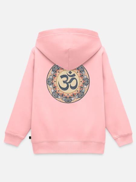 Om Mandala Zen Muster - Kinder Premium Organic Zip Hoodie - Rosa