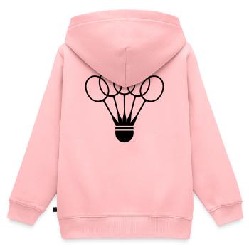 Badminton Federball mit Schläger Fächer - Kinder Premium Organic Zip Hoodie - Rosa - Hinten - AI Model Kid Female (0cm)