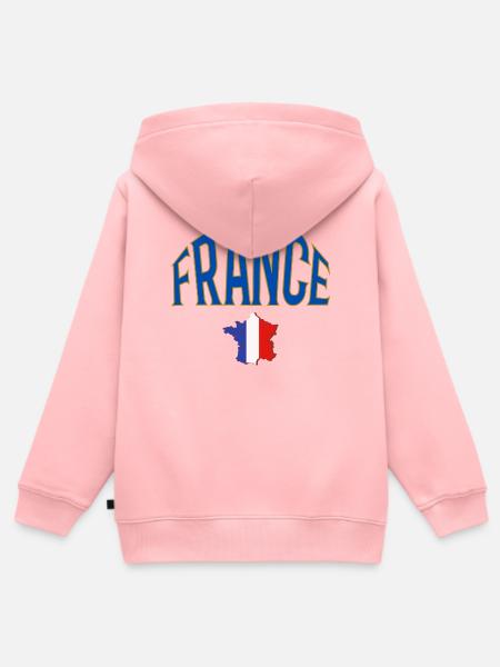 France - Kinder Premium Organic Zip Hoodie - Rosa