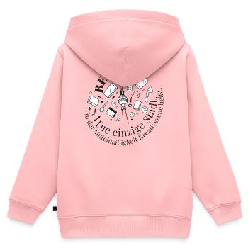 Berliner Turm Kreativ Motiv - Kinder Premium Organic Zip Hoodie - Rosa - Hinten - AI Model Kid Female (0cm)